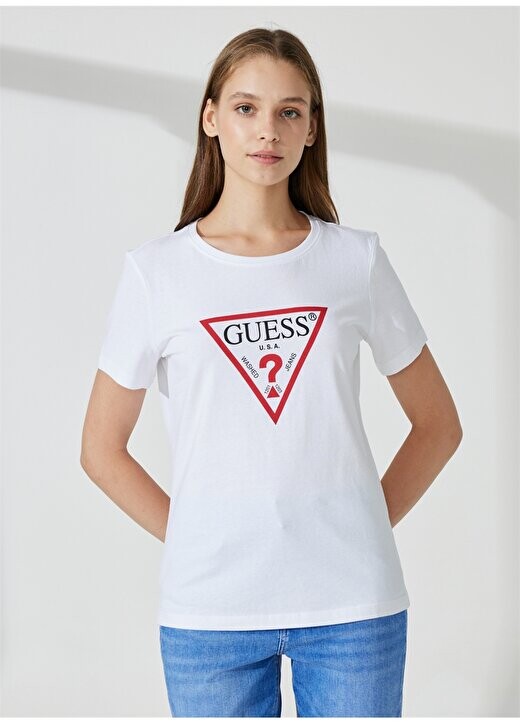 

Белая женская футболка с круглым вырезом W1YI1BI3Z14G011 Guess, белый