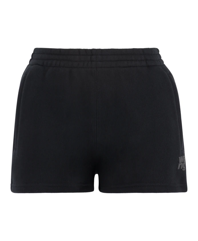 

Хлопковые шорты с эластичным поясом Alexander Wang, черный