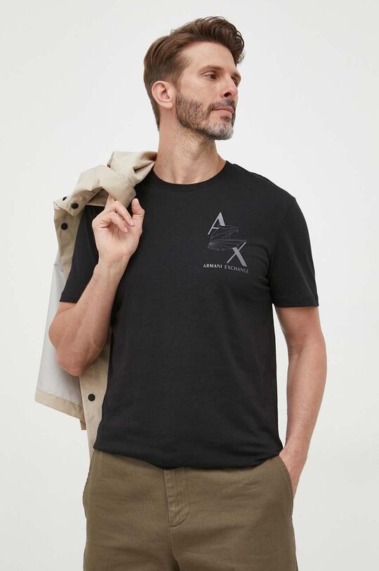 

Хлопковая футболка Armani Exchange, черный