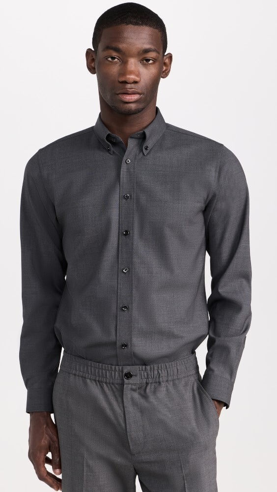 

Рубашка Theory Hugh Button Down, угольный