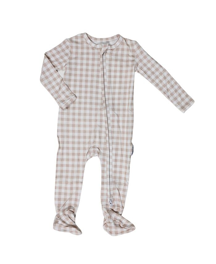

Сплошная футболка в клетку для новорожденных с двойной молнией Charlie Lou Baby, розовый