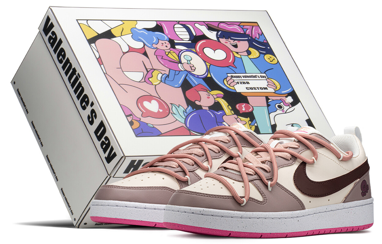 

Кроссовки Nike Court Borough Skateboarding Shoes Women's Low-top Red/Pink, розовый
