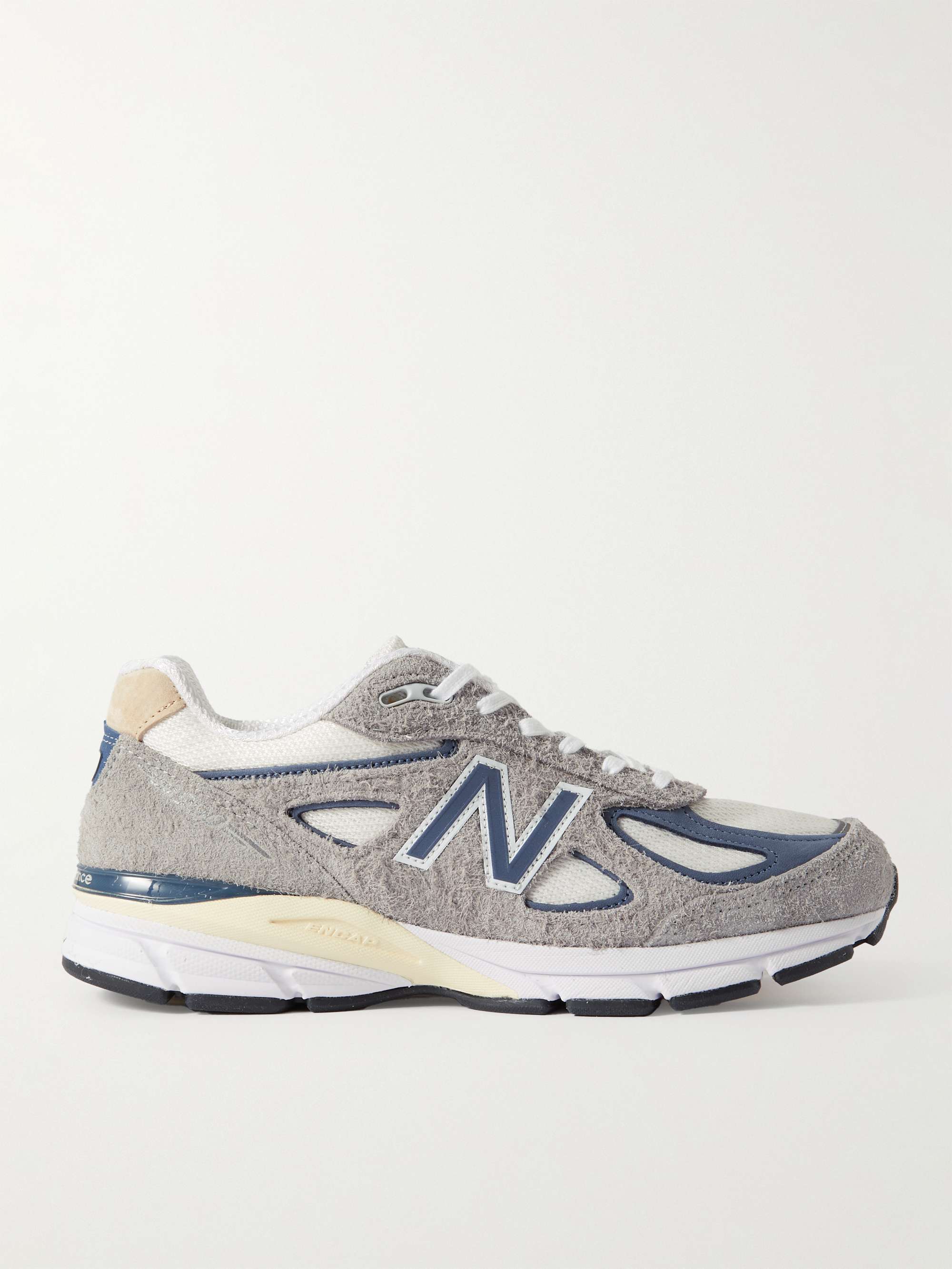 

Кроссовки 990v4 из матовой замши и сетки с кожаной отделкой NEW BALANCE, серый