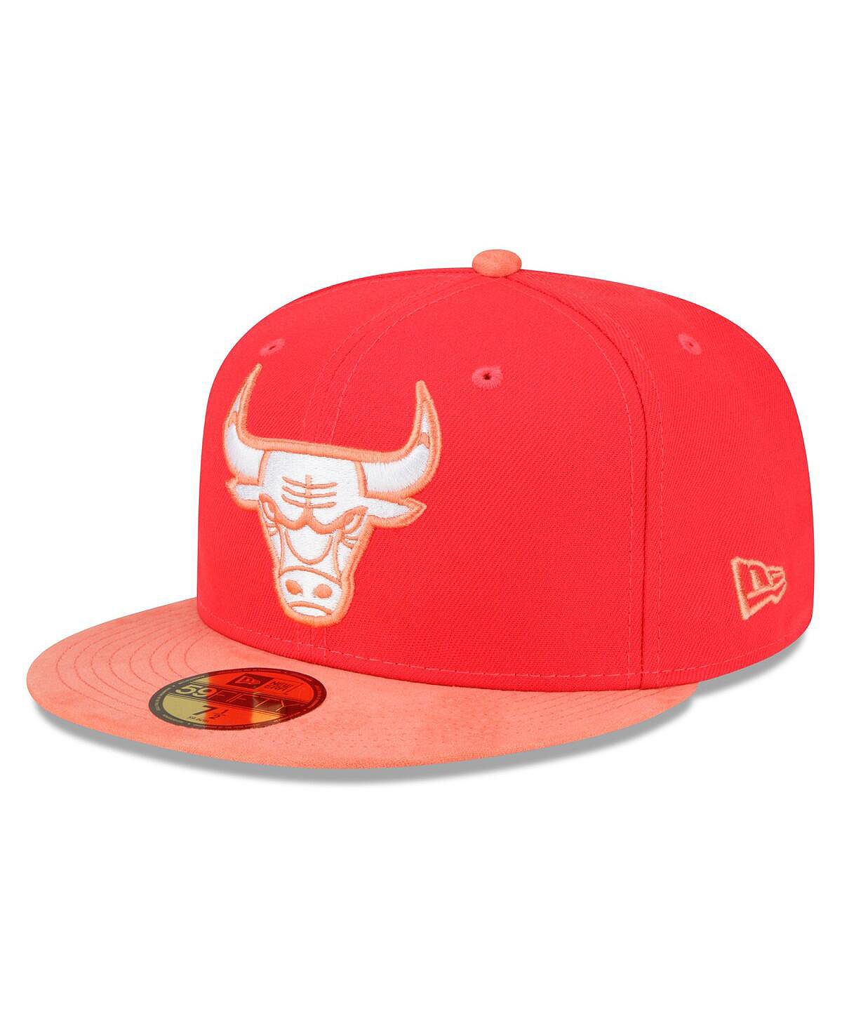 Мужская шляпа в тон 59FIFTY красного, персикового цвета Chicago Bulls New Era