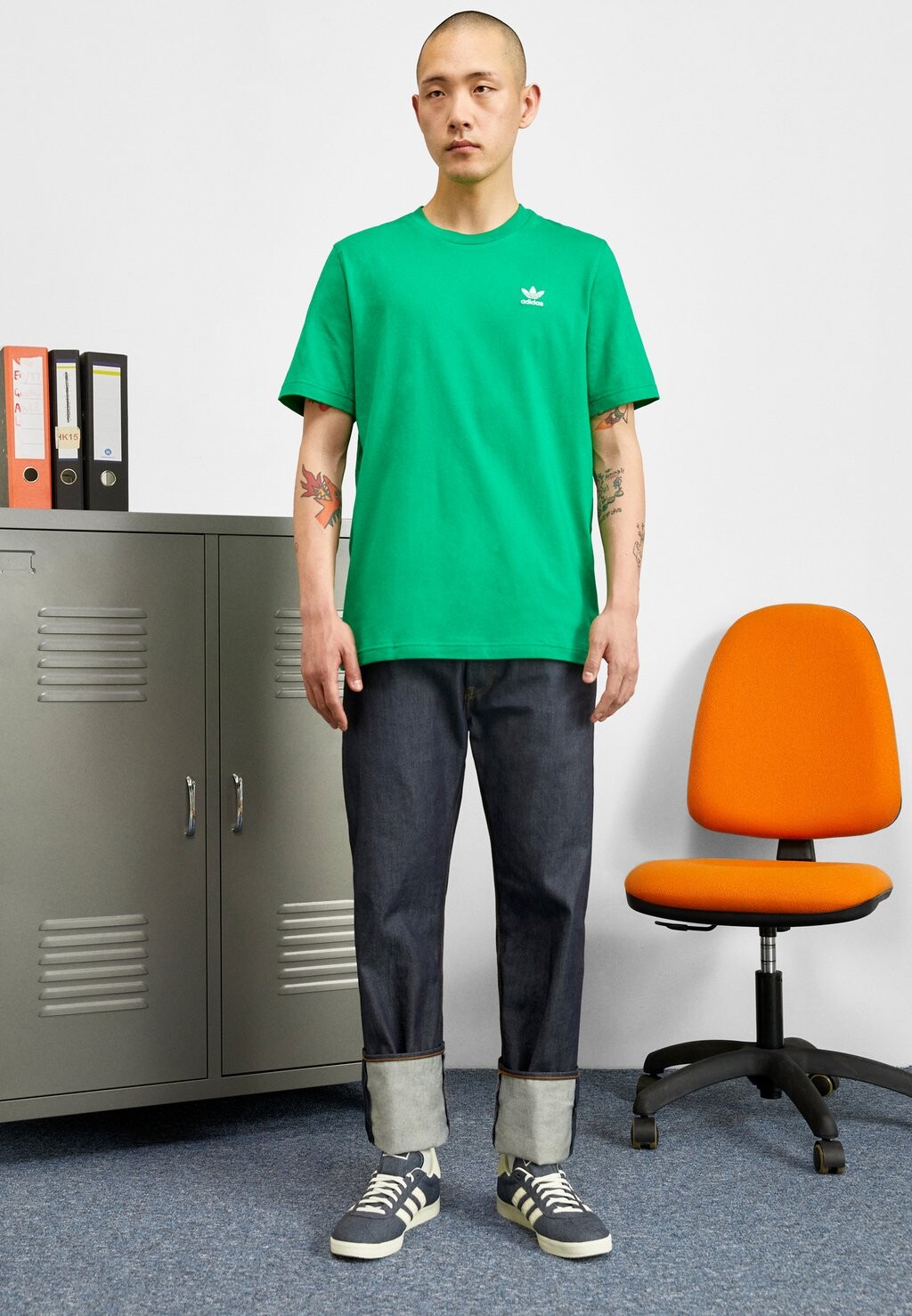 

Футболка с принтом Trefoil Essentials adidas Originals, зеленый