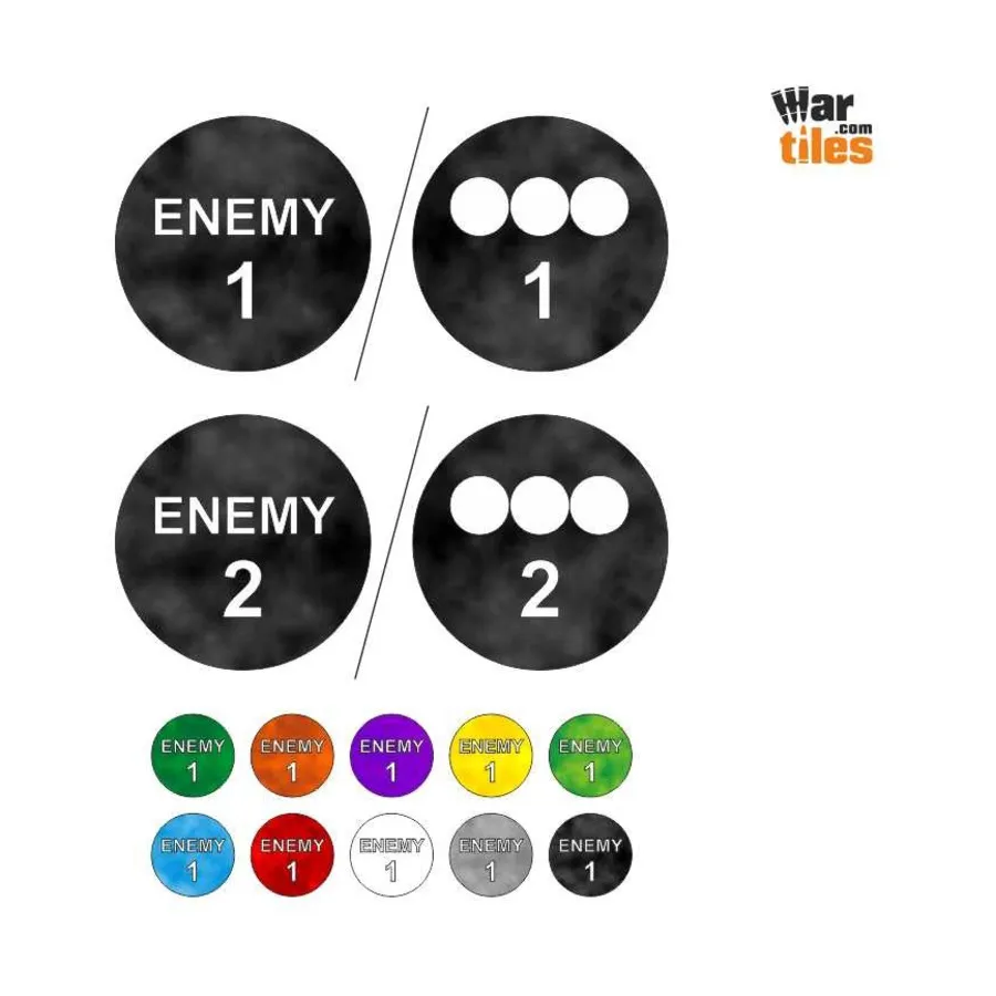 

Жетоны врагов — огромные — красные, War Tiles - RPG Tokens