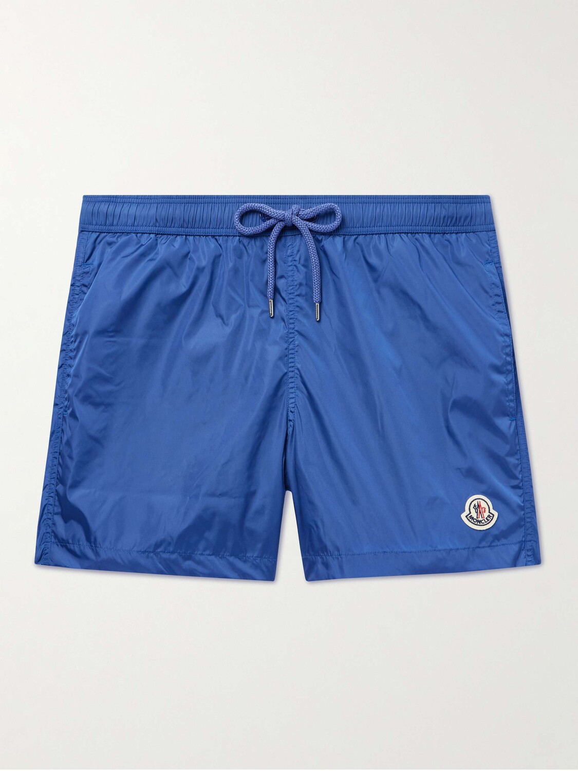 

Прямые плавки средней длины с аппликацией логотипа MONCLER, синий