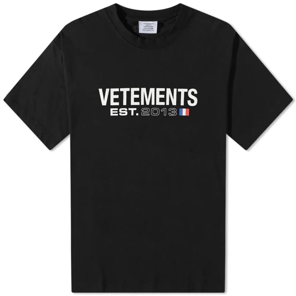 

Vetements Футболка с логотипом и флагом, черный