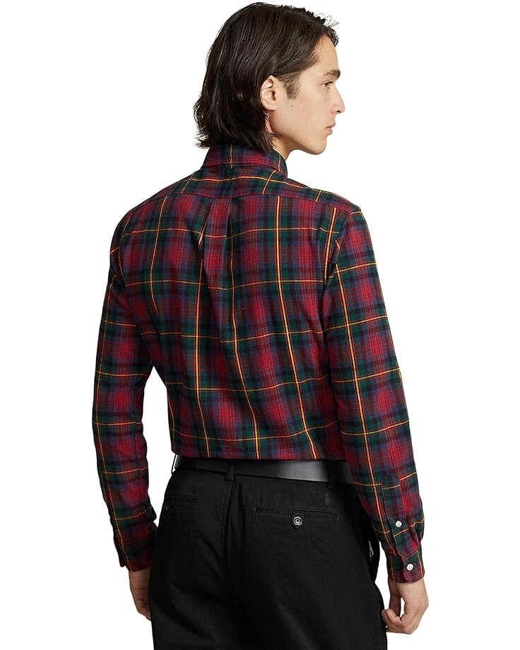 

Рубашка Polo Ralph Lauren Classic Fit Plaid Oxford Shirt, цвет 6136 Red/Green Multi