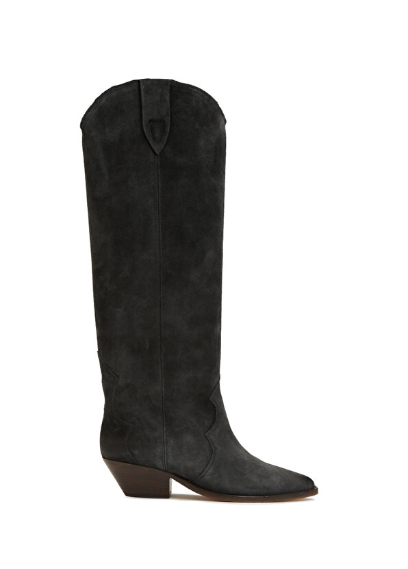 цена Черные женские кожаные ботинки denvee на каблуке Isabel Marant