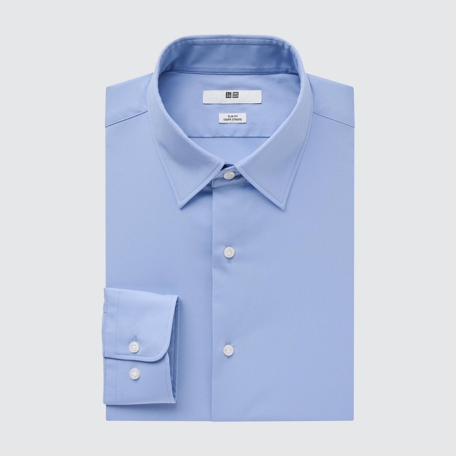 

Рубашка UNIQLO Stretch с воротником, синий