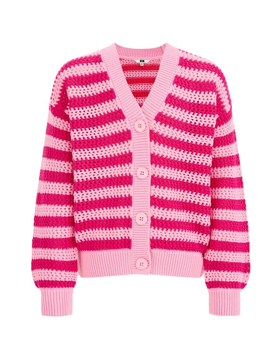 

Вязаный кардиган We Fashion, цвет Fuchsia/Light Pink
