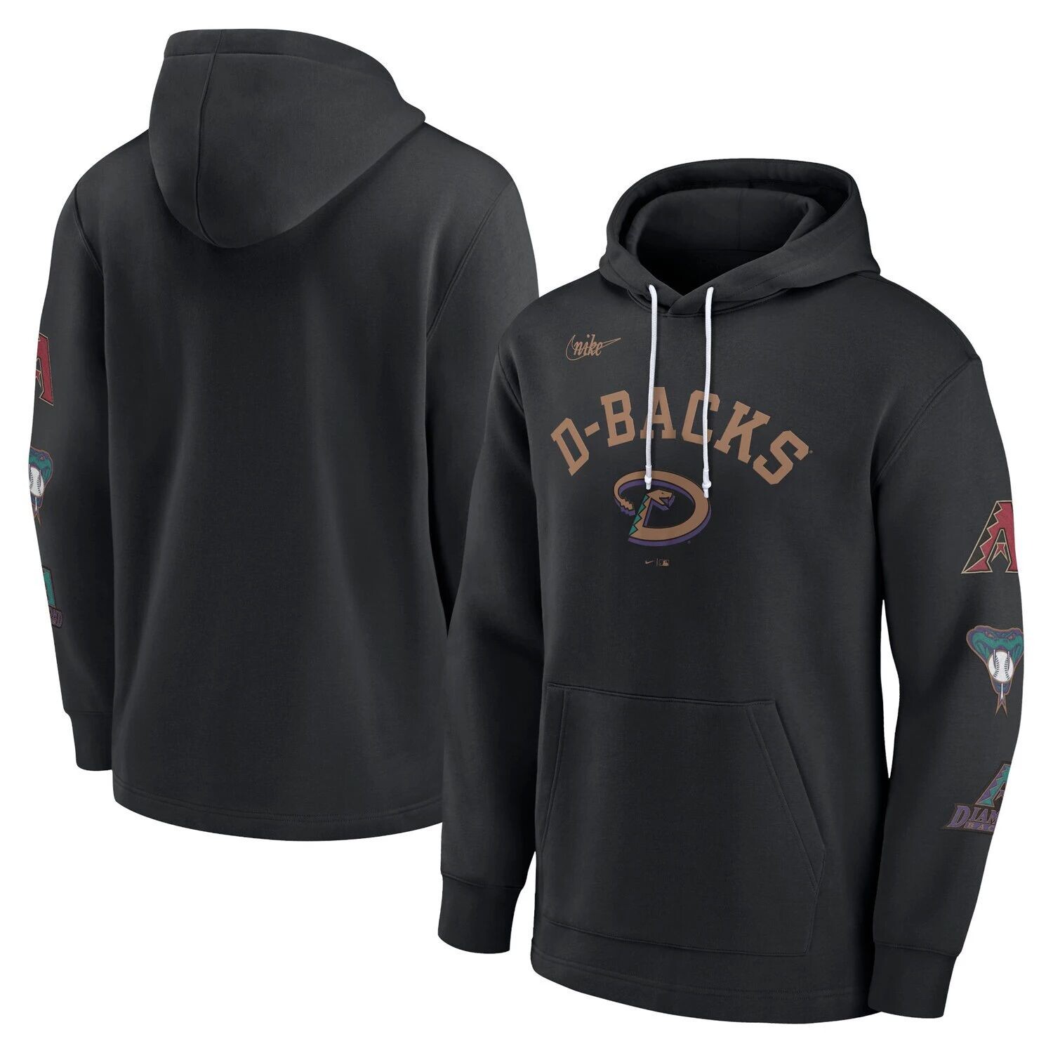 

Мужской черный пуловер с капюшоном Arizona Diamondbacks Rewind Lefty Nike