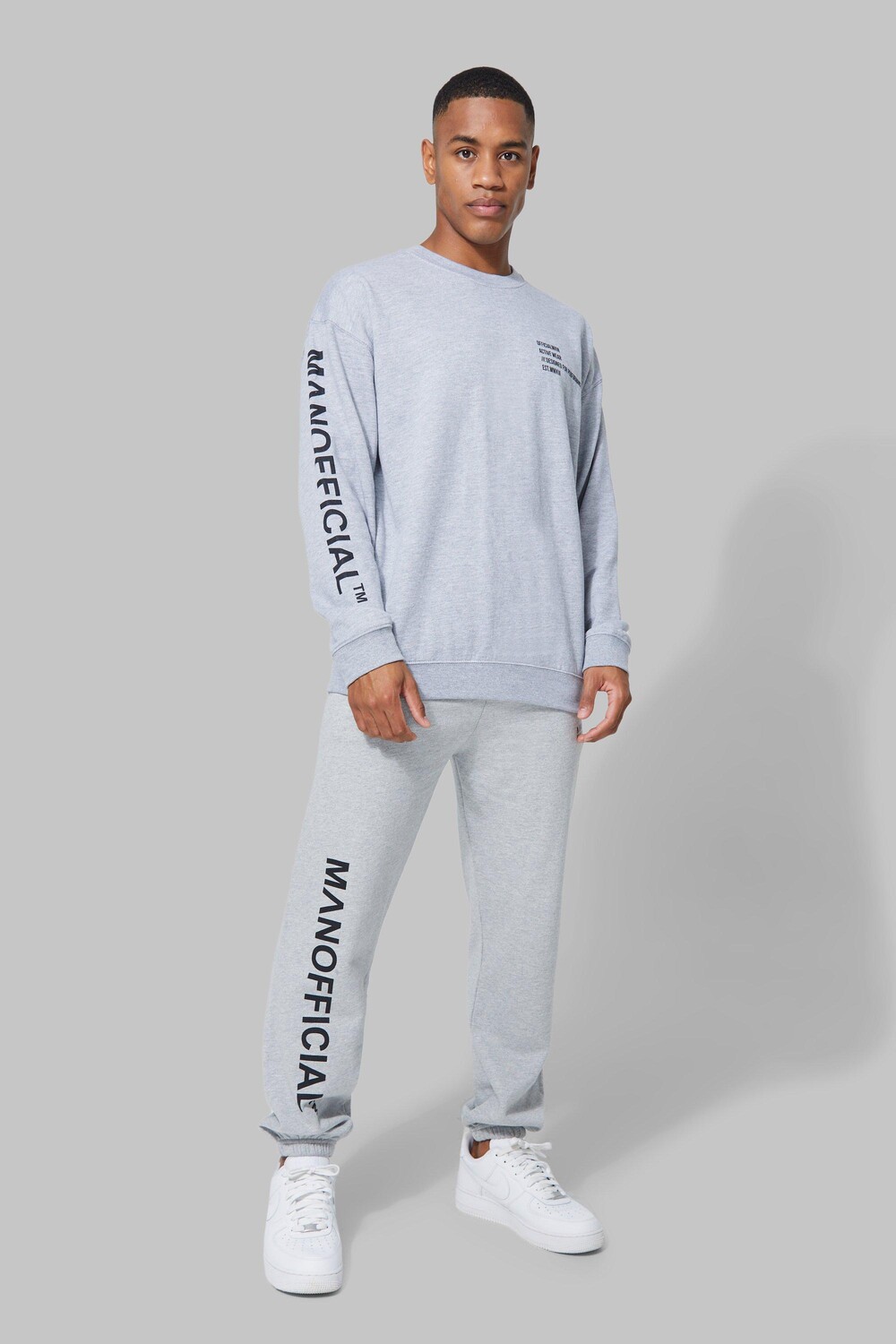 

Спортивный костюм man active gym с логотипом Boohoo, серый