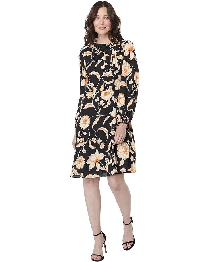 

Платье Maggy London Long Sleeve with Neck Tie Mini, черный