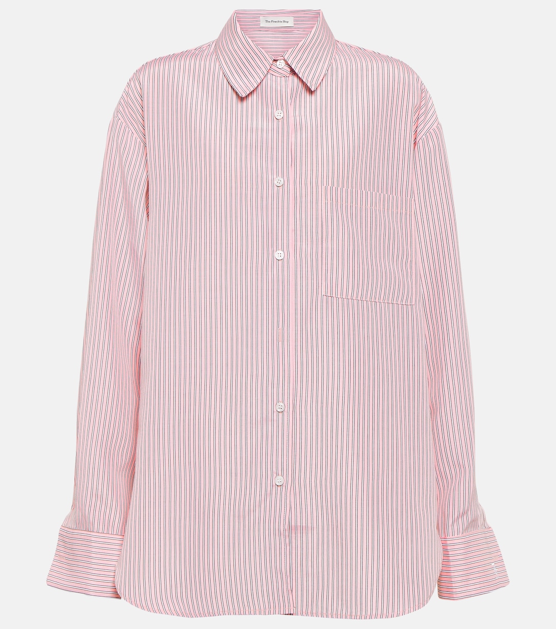 Рубашка Lui из крепа в полоску THE FRANKIE SHOP, розовый фото