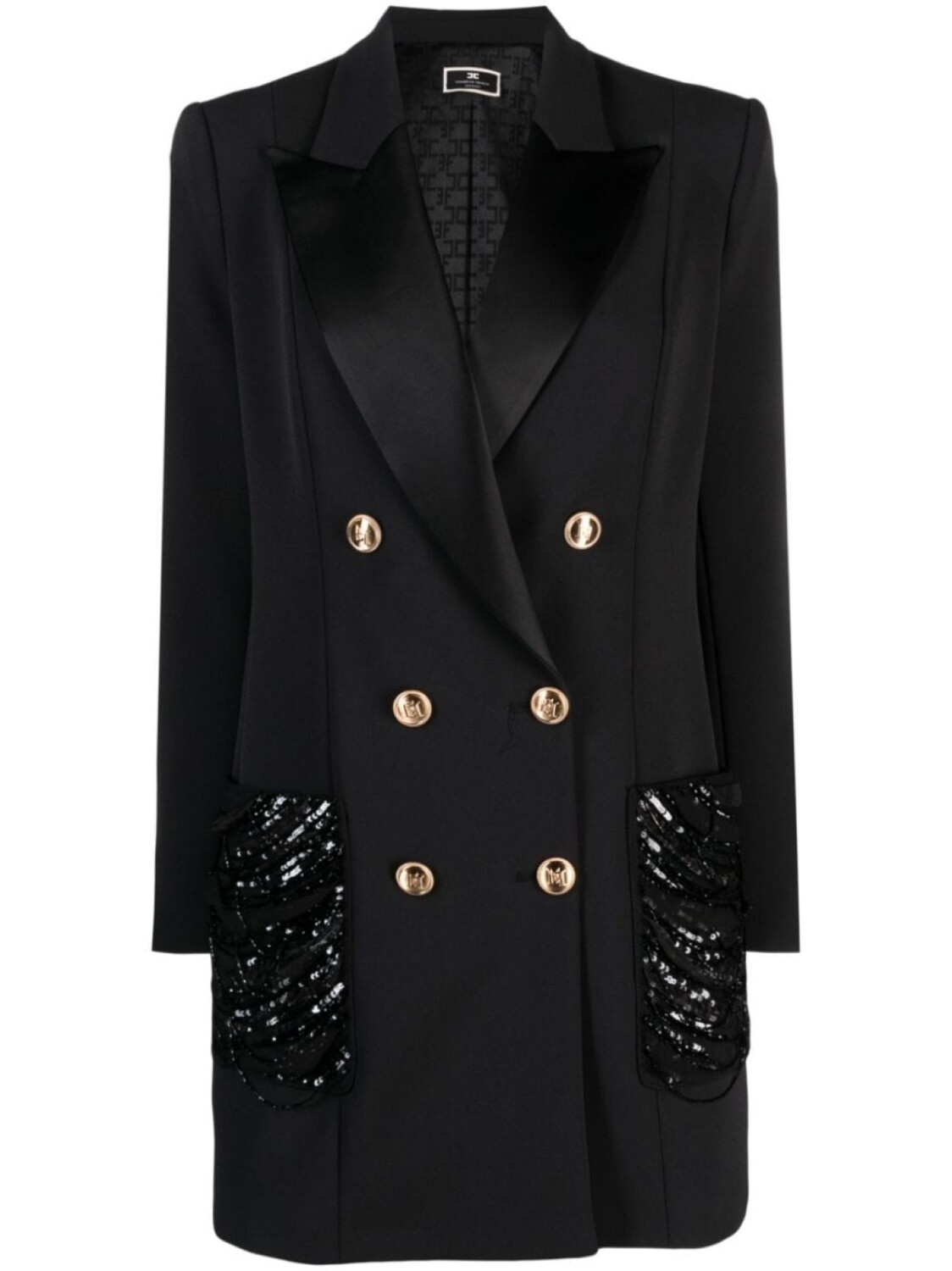 

Elisabetta Franchi платье мини с пайетками, черный