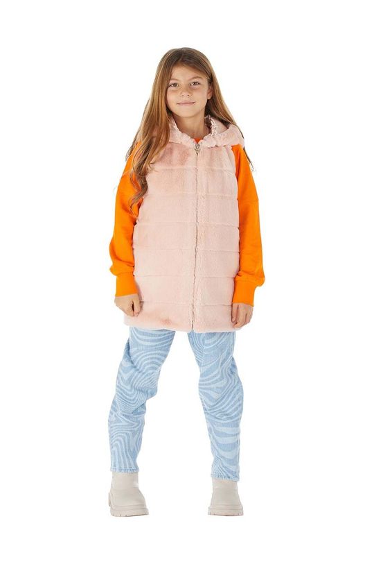 Жилет Guess, оранжевый женский жилет без рукавов из искусственного меха плотный теплый жилет из искусственной лисы жилет теплый меховой жилет куртка пальто ве