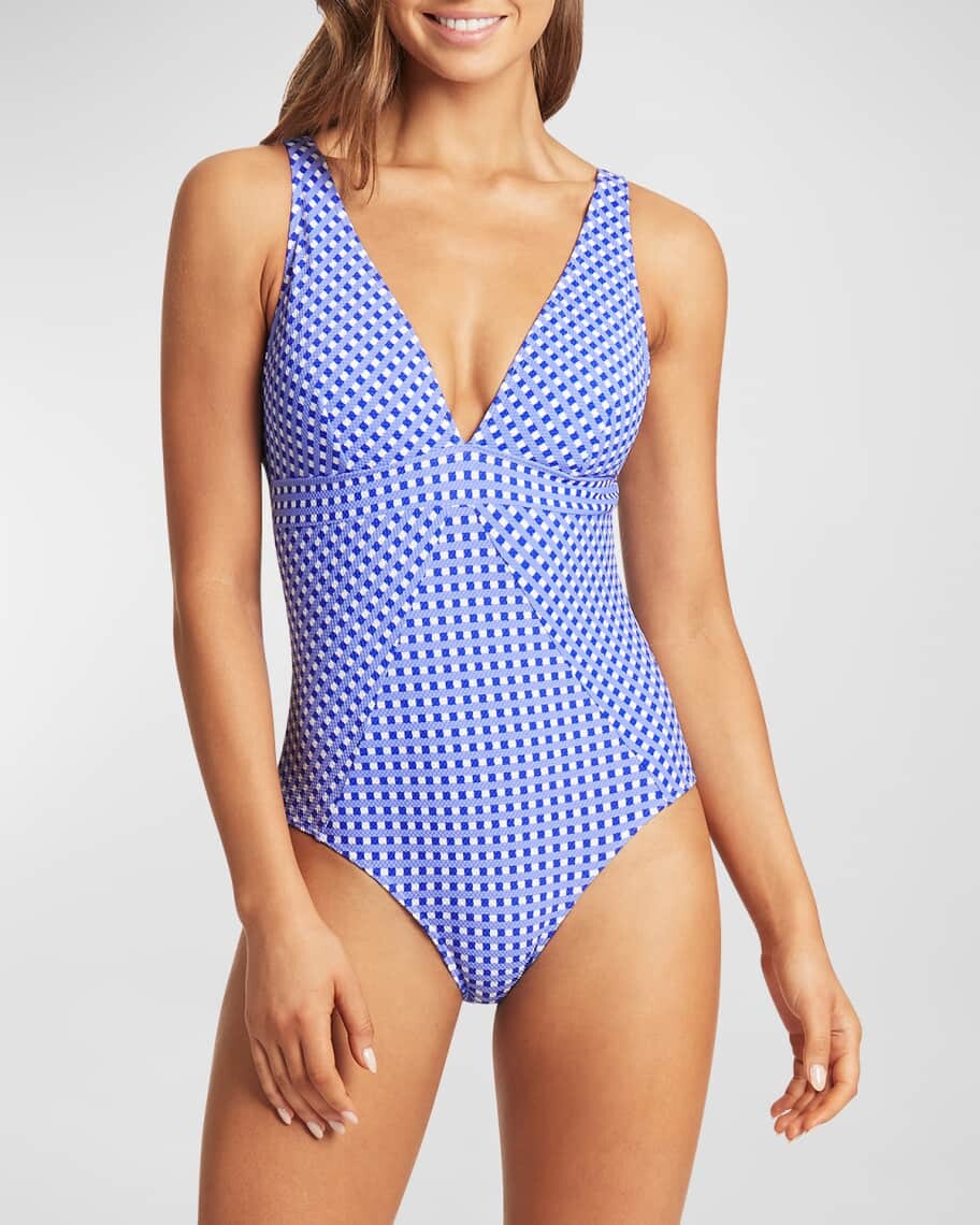 

Слитный купальник Checkmate Panel Line Sea Level Swim