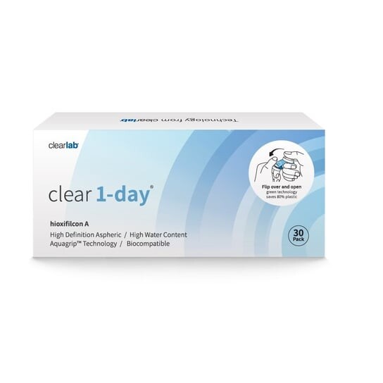 Линзы Clear 1-Day, Однодневные -2,50, 30 шт. Clearlab, бесцветный