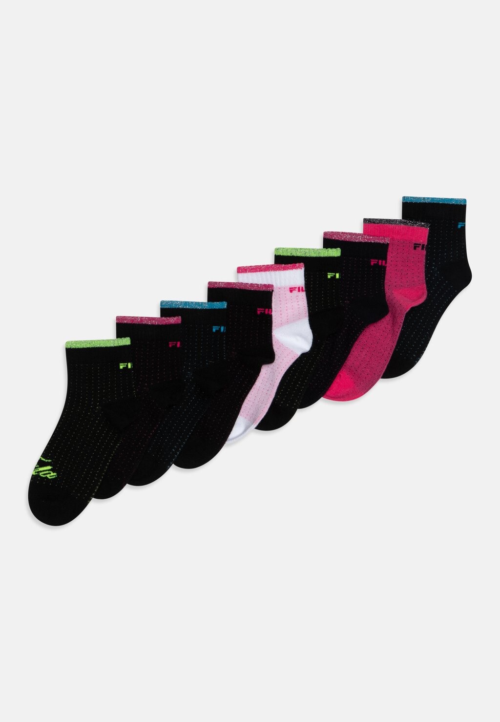 

Носки QUARTER 9 PACK Fila, цвет black/lollipop