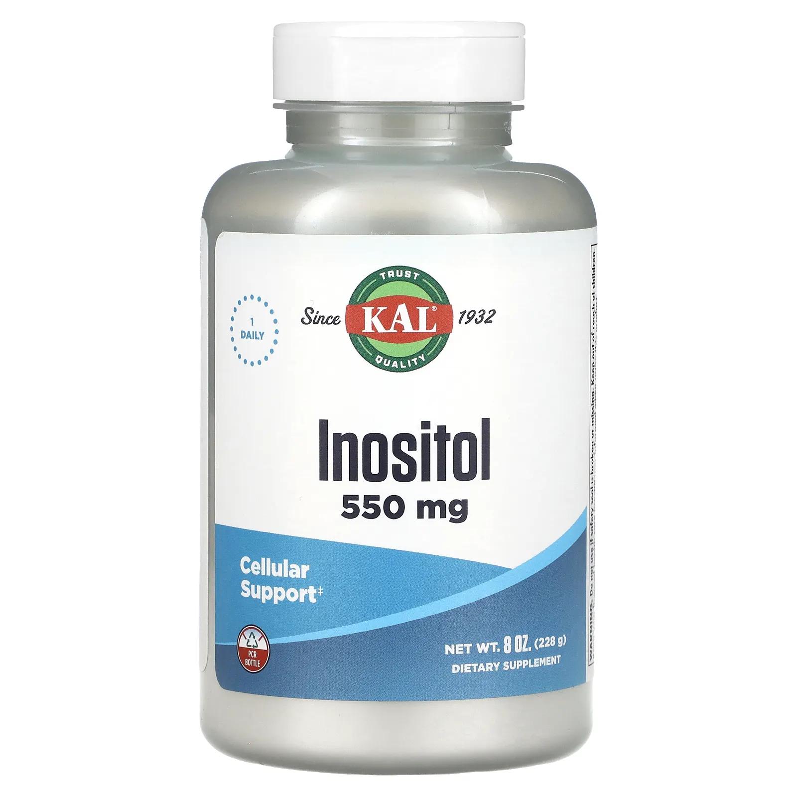KAL Инозитол порошок (550 мг) 8 унций source naturals инозитол чистый порошок 226 8 г 8 унций