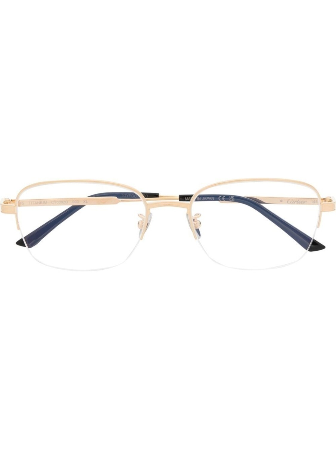 

Cartier Eyewear очки в квадратной оправе с логотипом, золотистый