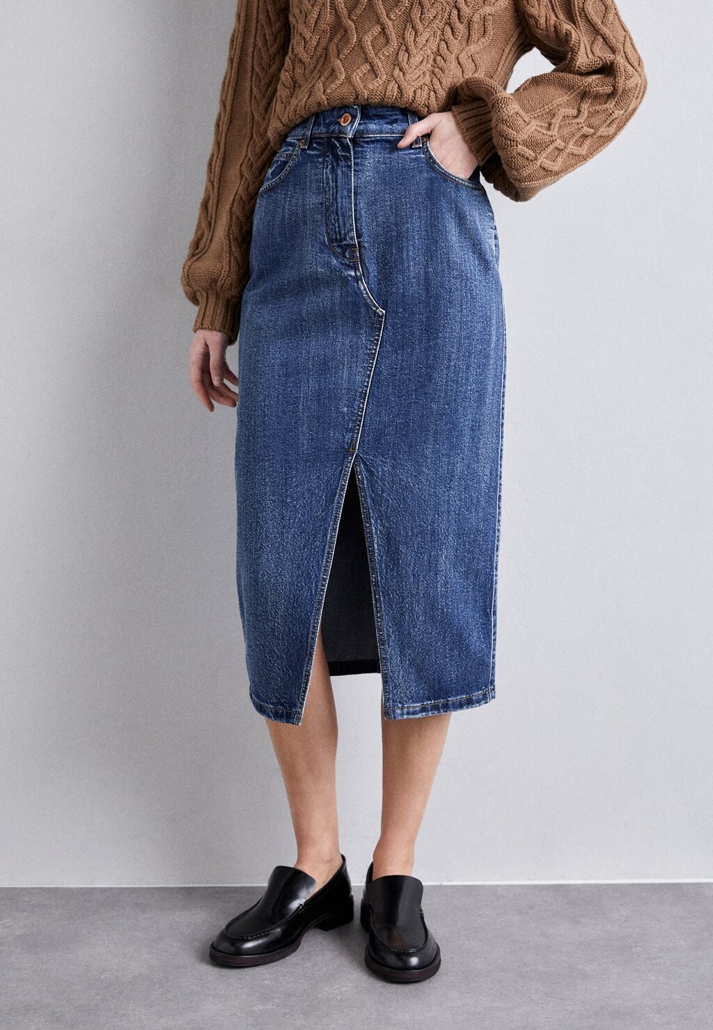 

Джинсовая юбка Gonna ASPESI, цвет dark-blue denim
