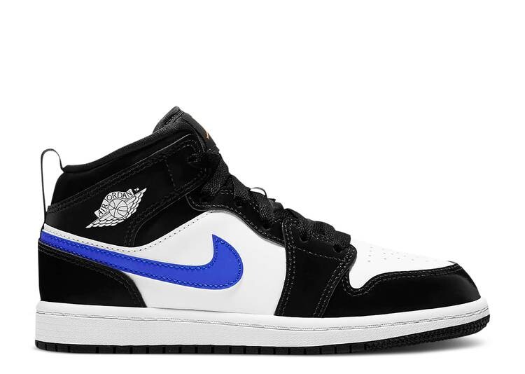 

Кроссовки AIR JORDAN 1 MID PS 'BLACK RACER BLUE', черный