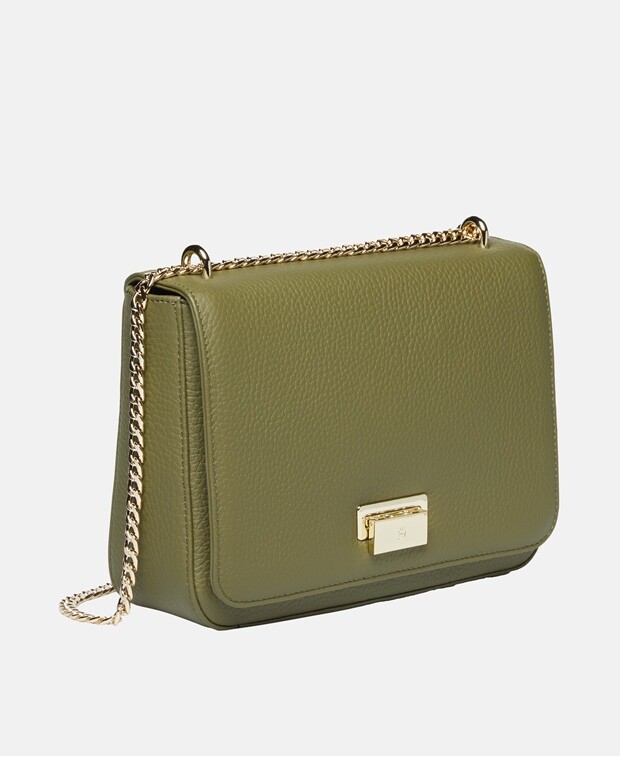 

Кожаная сумка через плечо Aigner, хаки