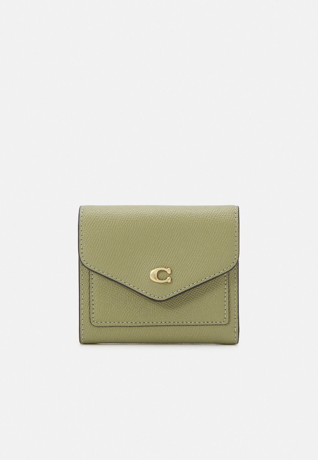 цена Кошелек Crossgrain Small Wallet Coach, цвет moss