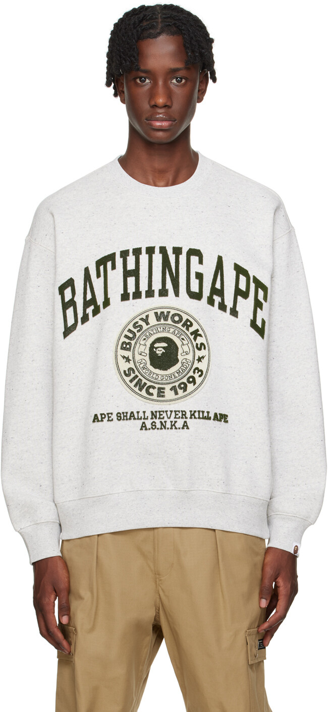

Серый свитшот колледжа Bape