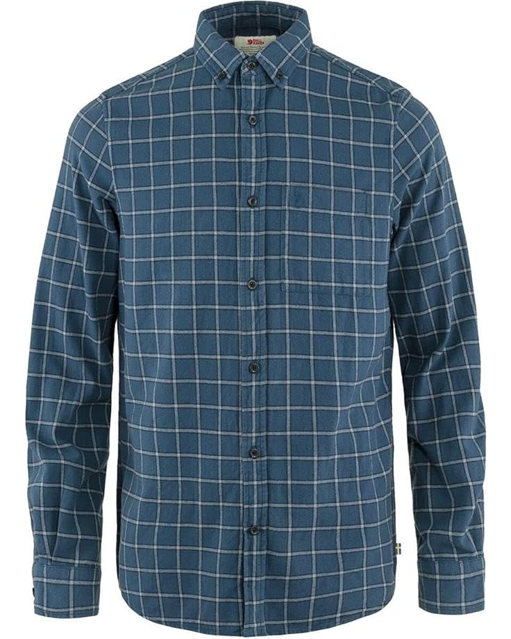 цена Рубашка Fjällräven Övik Flannel, цвет Indigo Blue/Flint Grey