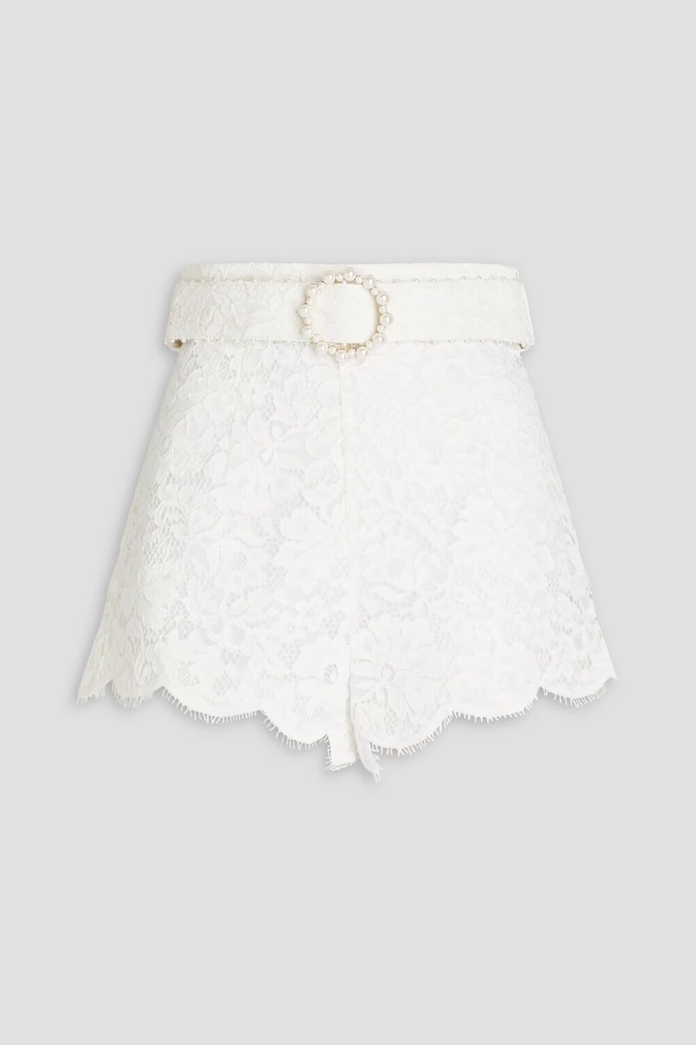 

Шорты из кружева с поясом и шнурком Zimmermann, слоновая кость