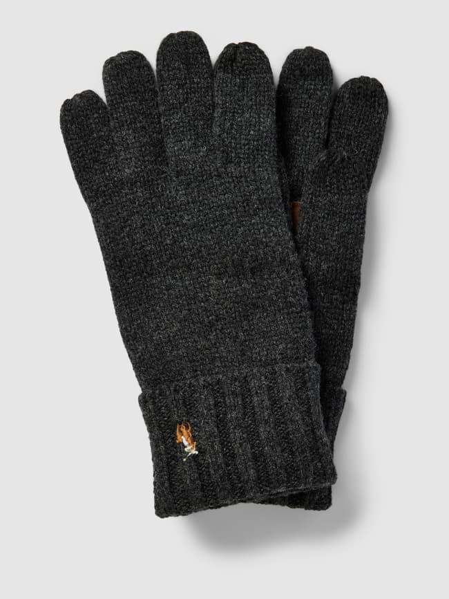 

Шерстяные перчатки в крапинку Polo Ralph Lauren, серый