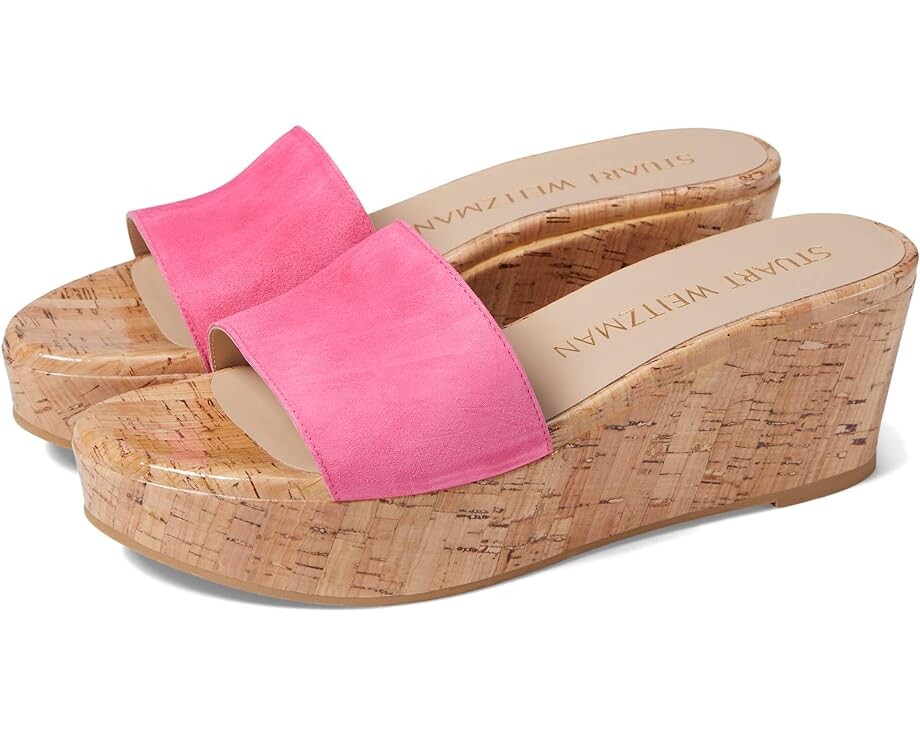 Туфли Stuart Weitzman Summer Wedge, цвет Hot Pink туфли stuart weitzman nudistlucite 85 wedge цвет light pink cotton candy