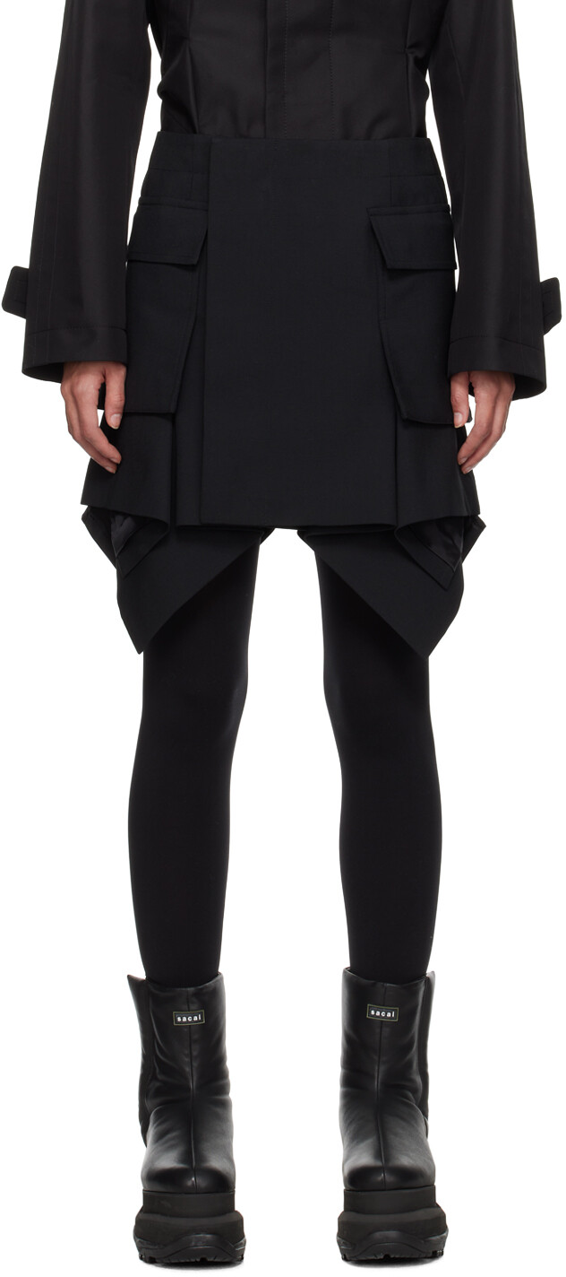 

Черная юбка с баской Sacai