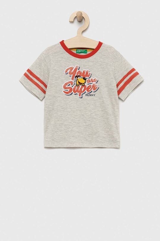 

Хлопковая футболка для детей United Colors of Benetton, серый