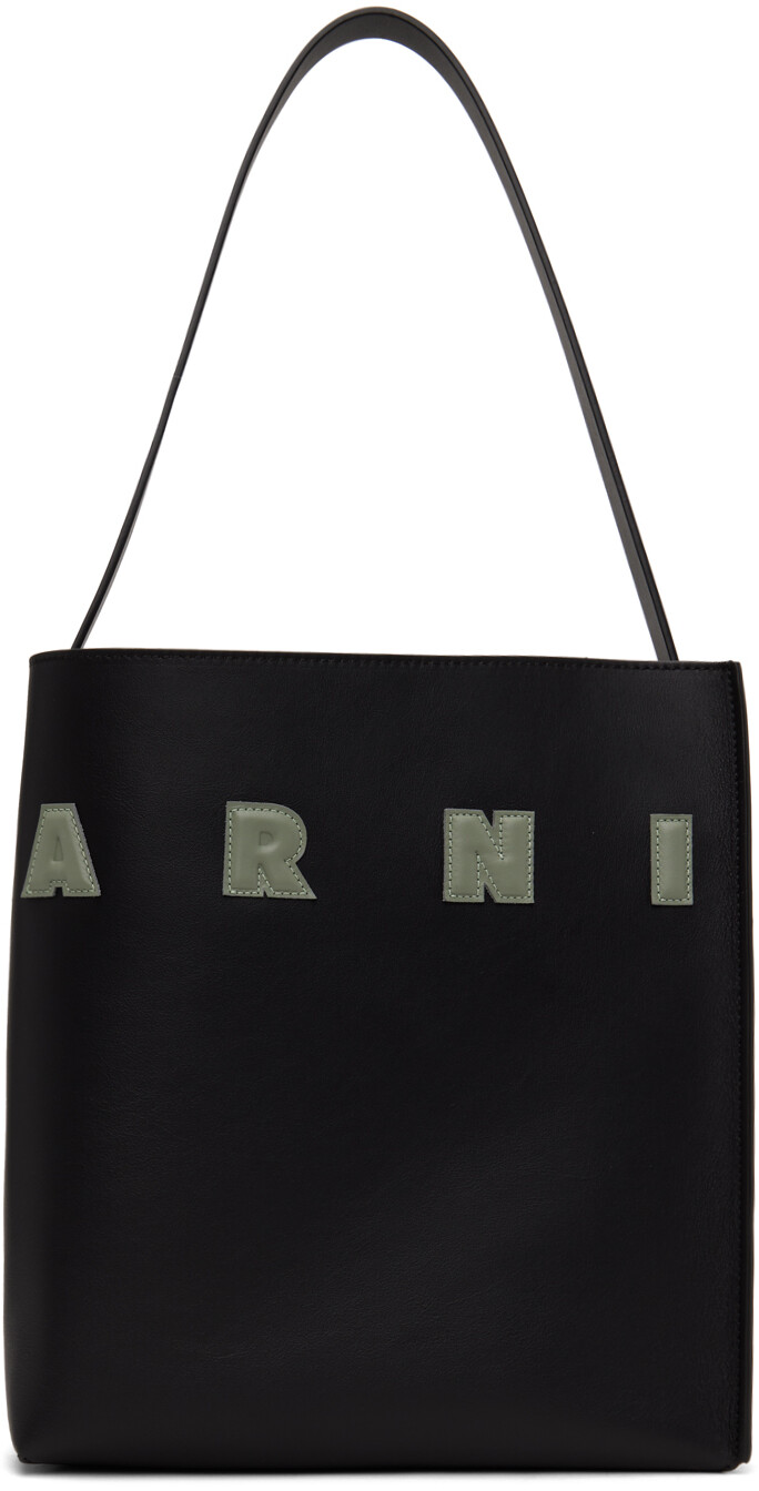 

Черная сумка-тоут Museo Marni, цвет Black/Steppe