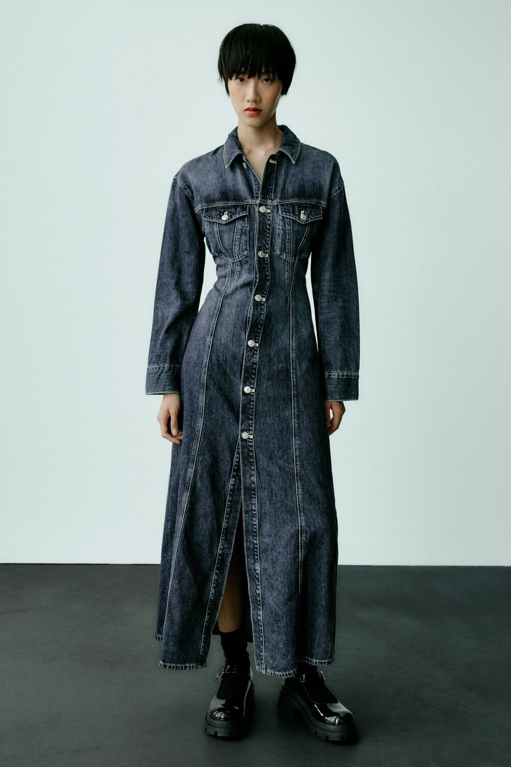 

Джинсовое платье Trf ZARA, синий