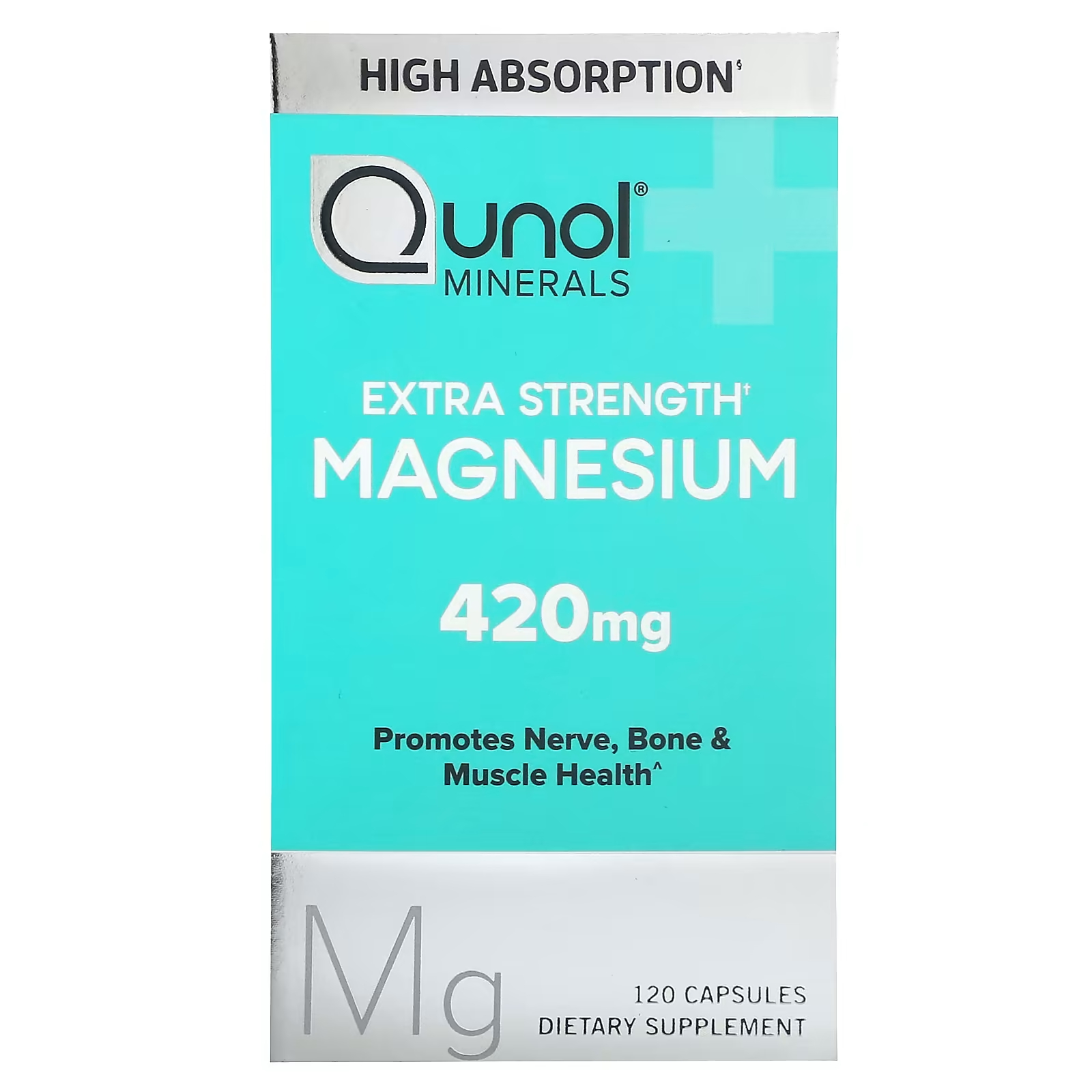 Пищевая добавка Qunol Magnesium Extra Strength без глютена, 120 капсул куркума qunol extra strength 1500 мг 180 капсул