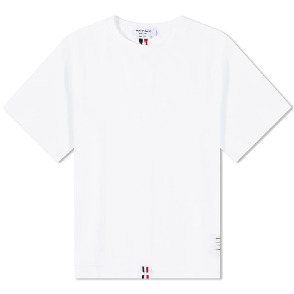 

Футболка из пике с полосками на спине Thom Browne, белый