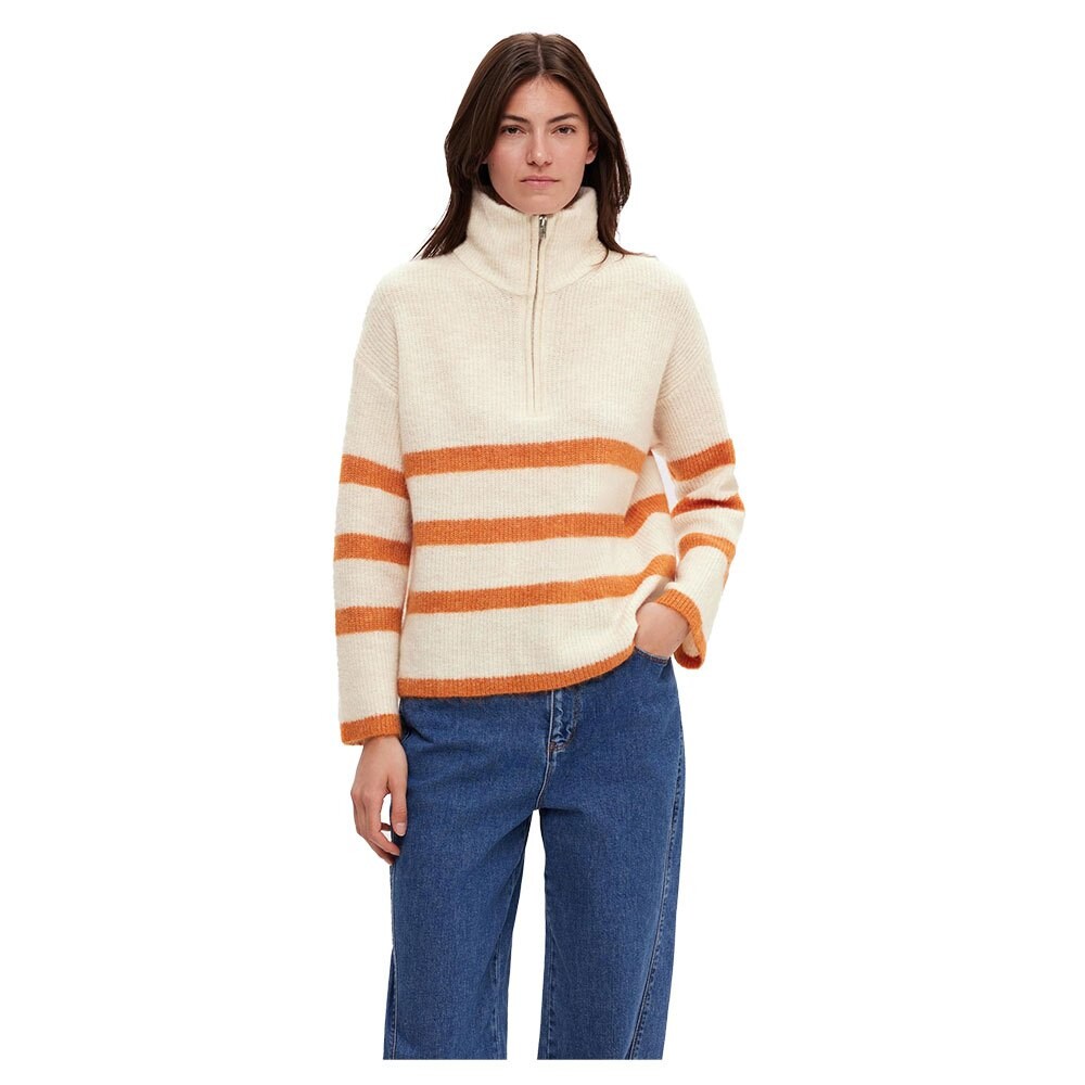 

Свитер Selected Maline Half Zip, оранжевый