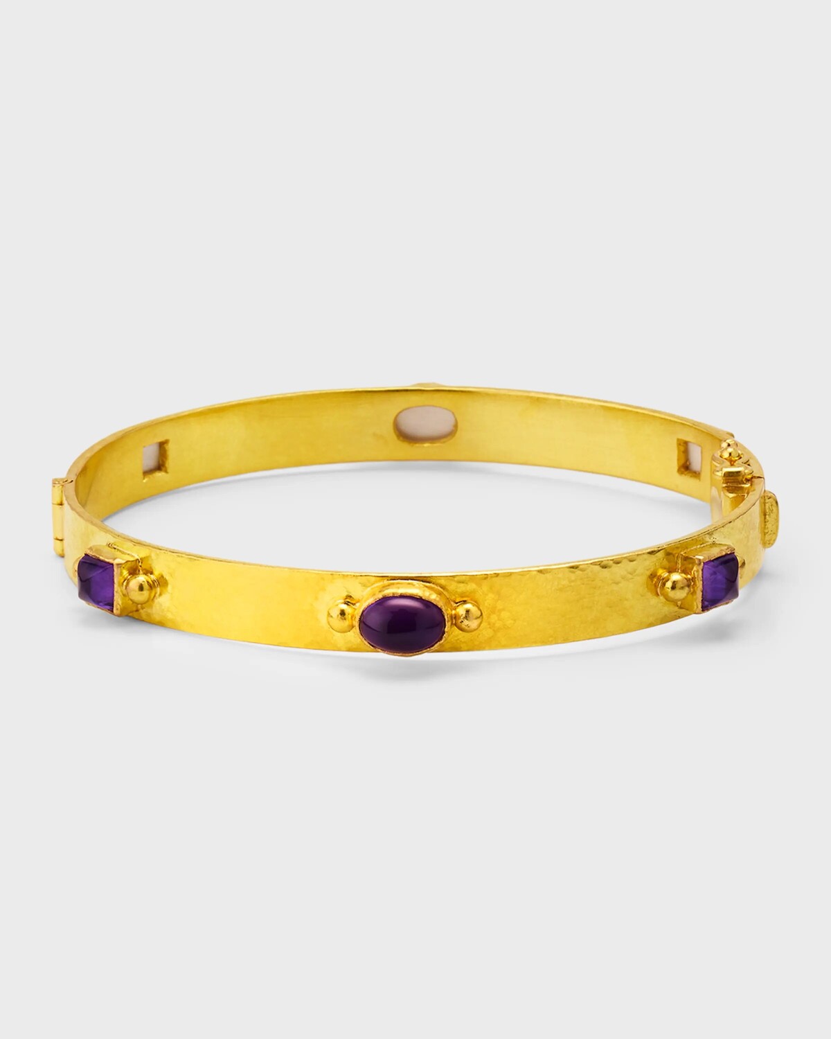 

Плоский браслет Roberta из желтого золота 19 карат с аметистом Elizabeth Locke, цвет 05 Yellow Gold