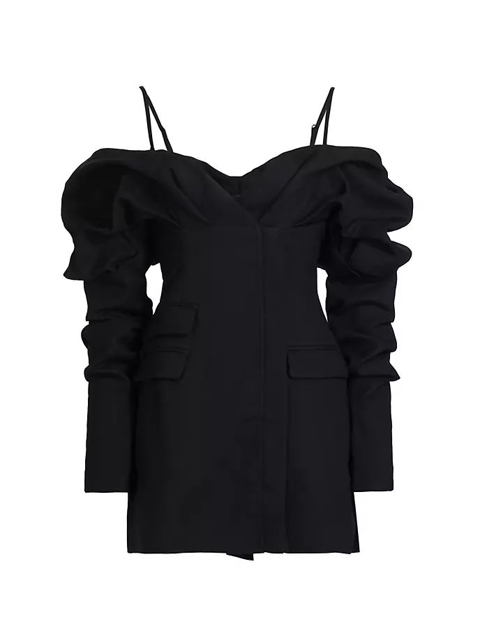 Блейзер-мини-платье Evelyn из смесовой шерсти Nonchalant Label, черный