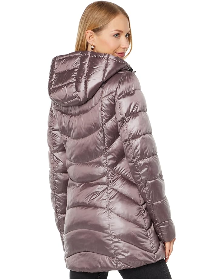 Куртка Cole Haan Faux Down A-Line Hooded Jacket, цвет Mauve