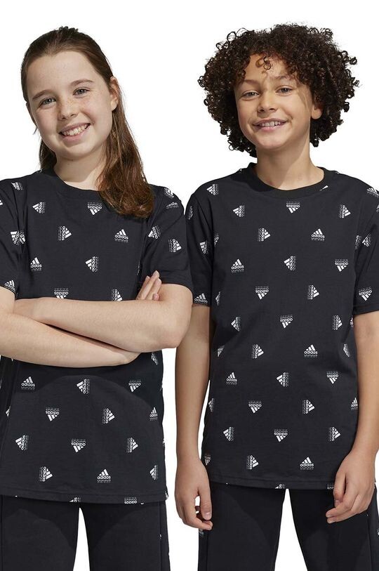 

Детская хлопковая футболка U BLUV TEE adidas, черный