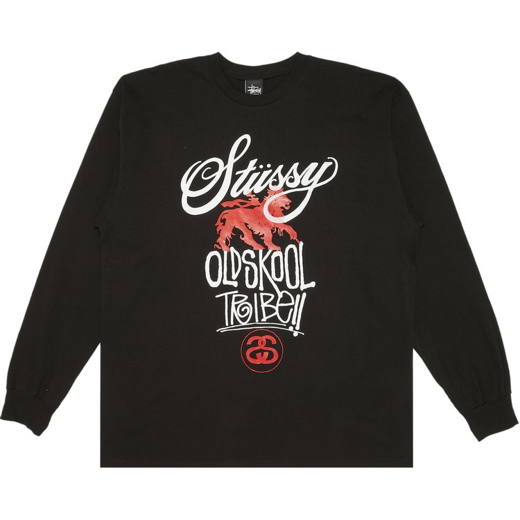 

Лонгслив Stussy Old Skool Tribe 'Black', черный