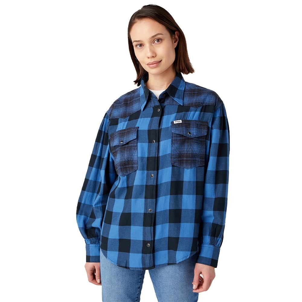 

Рубашка с длинным рукавом Wrangler Balloon Regular Fit, синий