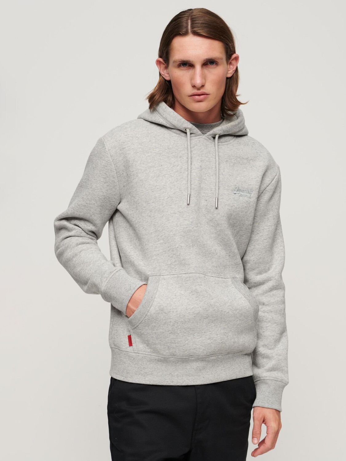 

Толстовка с логотипом Essential Superdry, атлетический серый меланж
